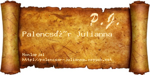 Palencsár Julianna névjegykártya
